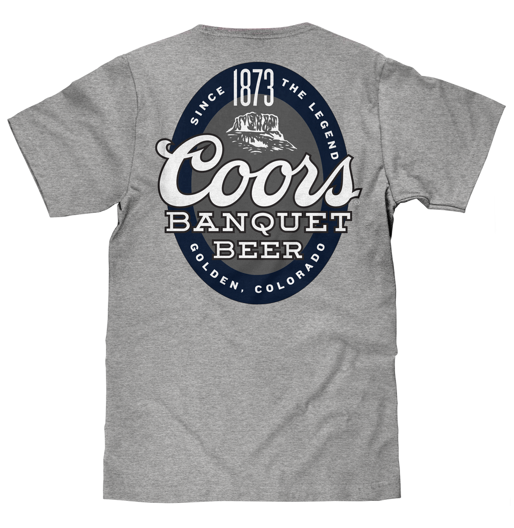 Coors Banquet Since 1873 Front and Back Print T-Shirt - Athletic Heather Gray